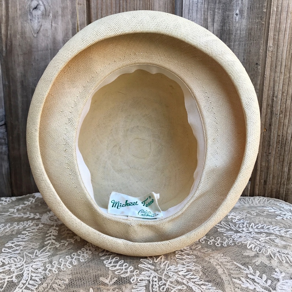 Vintage Straw Hat Michael Terre 1960s - Picture 10 of 11